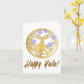 Carte Joyeuses salutations de Yule  (Fleur jaune)