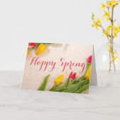 Carte Joyeuses Tulipes colorées au printemps (Fleur jaune)