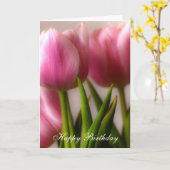 Carte Joyeuses tulipes d'anniversaire (Fleur jaune)