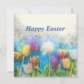 Carte Joyeuses tulipes de Pâques (Devant)