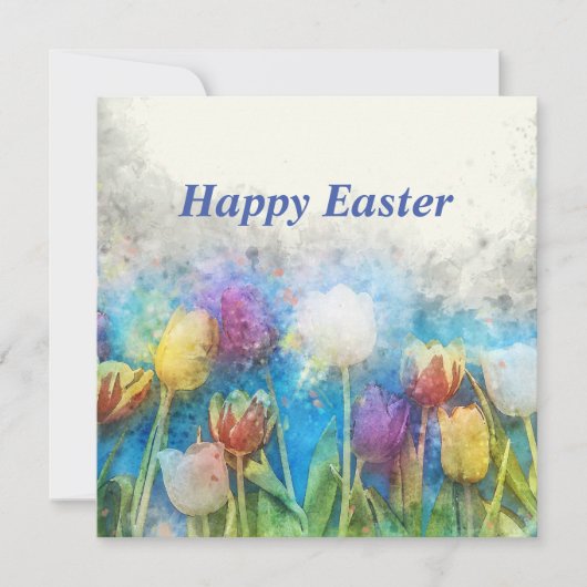 Carte Joyeuses tulipes de Pâques (Devant)