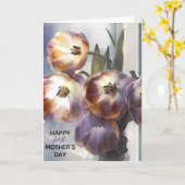 Carte Joyeuses Tulipes roses de la fête des mères (Fleur jaune)