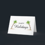 Carte Joyeuses vacances à la plage tropicale Noël à Palm<br><div class="desc">Palm Tree Happy Holidays Tropical Beach Christmas Card</div>