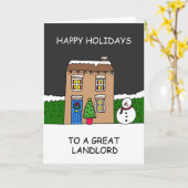 Carte Joyeuses vacances à un grand propriétaire (Fleur jaune)