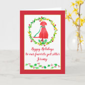 Carte Joyeuses vacances Animaux de compagnie Sitter Chie (Fleur jaune)