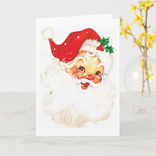 Carte Joyeuses Vacances Avec Père Noël (Fleur jaune)