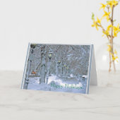 Carte Joyeuses vacances avec une sensation de neige dans (Fleur jaune)