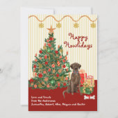 Carte Joyeuses vacances Brown Labrador Retriever Tree (Devant)