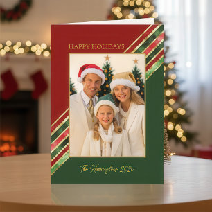 Carte Joyeuses vacances Colorful Photo Noël