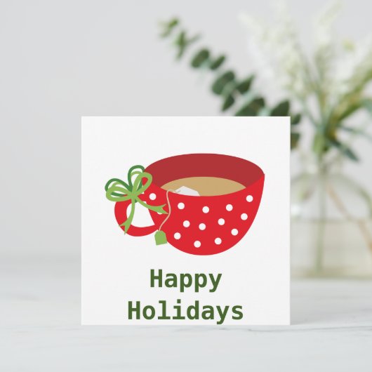 Carte Joyeuses vacances Cosy Teacup (Debout devant)