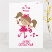 CARTE JOYEUSES VACANCES DE NOËL À UN AMI (Fleur jaune)