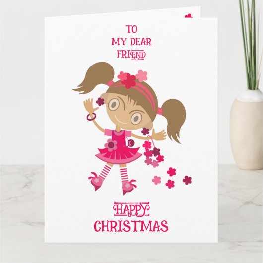 CARTE JOYEUSES VACANCES DE NOËL À UN AMI (Devant)