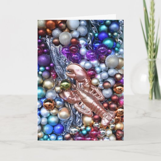 Carte Joyeuses vacances Londres Décoration de homard de (Devant)