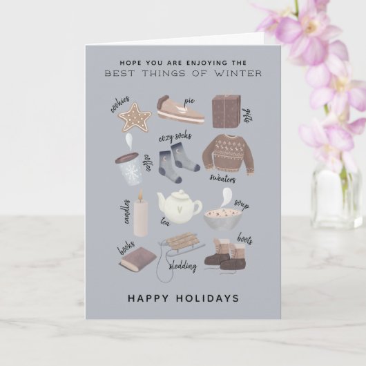 Carte Joyeuses vacances meilleur de l'hiver (Orchidée)