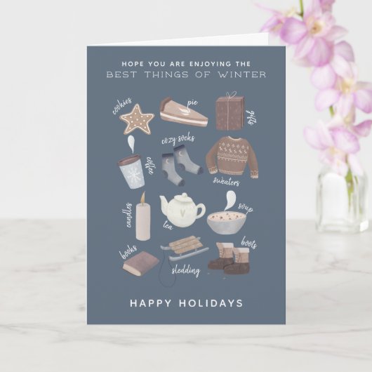 Carte Joyeuses vacances meilleur de l'hiver (Orchidée)