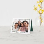 Carte Joyeuses Vacances Moderne Foliage Botanique Photo (Fleur jaune)