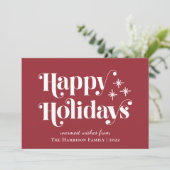 Carte Joyeuses vacances Photo Rouge (Debout devant)