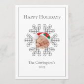 Carte Joyeuses vacances Plaid Snowflake photo saisonnièr (Devant)