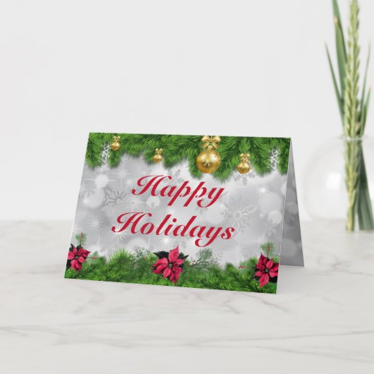 Carte Joyeuses vacances Poinsettia vacances (Devant)