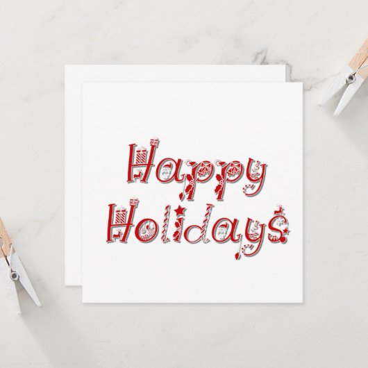 Carte Joyeuses vacances Texte décoré (Devant/Arrière en situation)