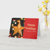 Carte Joyeuses vacances Volontaire Star Ornament (Fleur jaune)