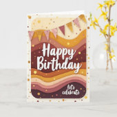 Carte Joyeuses Vagues Superposées (Fleur jaune)