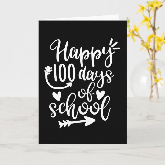 Carte Joyeux 100 Jours d'école 100e jour Plus clair (Fleur jaune)