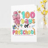 Carte Joyeux 100 Jours d'École Ruban Rose (Fleur jaune)
