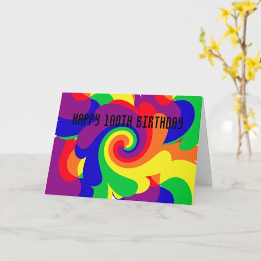 Carte Joyeux 100e anniversaire (Fleur jaune)