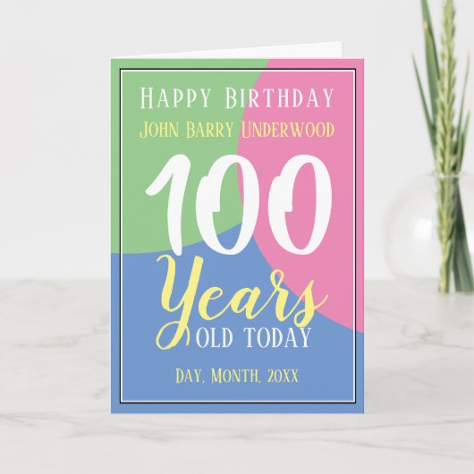 Carte Joyeux 100e anniversaire (Devant)
