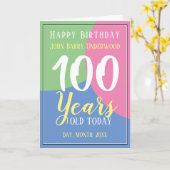 Carte Joyeux 100e anniversaire (Fleur jaune)