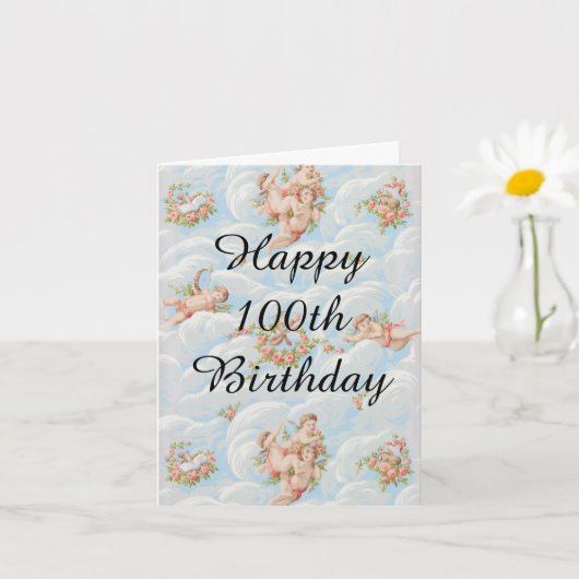 Carte Joyeux 100e anniversaire. (Petite plante)