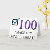 Carte Joyeux 100e anniversaire (Fleur jaune)