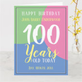 Carte Joyeux 100e anniversaire (Fleur jaune)