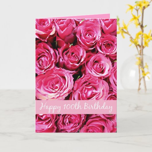 Carte joyeux 100e anniversaire (Fleur jaune)