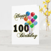 Carte Joyeux 100e anniversaire cadeaux et vêtements d'an (Fleur jaune)