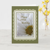 Carte Joyeux 100e anniversaire ! Daisy en cadre dentelle (Fleur jaune)