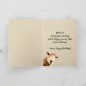 Carte Joyeux 100e anniversaire Funny Sheep Humour animal (Intérieur)