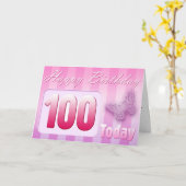 Carte Joyeux 100e anniversaire Grand Mère Grande-Tante M (Fleur jaune)