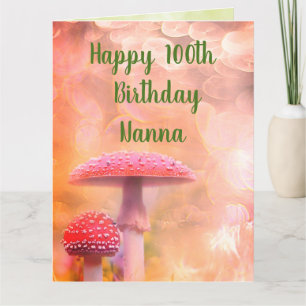 Carte Joyeux 100e anniversaire Nanna Salutations