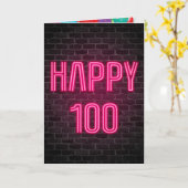 Carte Joyeux 100e anniversaire Neon Connexion en brique (Fleur jaune)