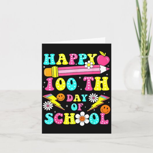Carte Joyeux 100e jour d'école 100 jours d'école Enseign (Devant)