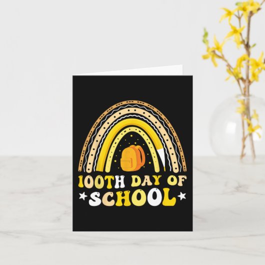 Carte Joyeux 100e jour d'école Étudiants Enfants Enseign (Fleur jaune)