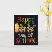 Carte Joyeux 100ème Jour De L'École Empreinte de léopard (Fleur jaune)