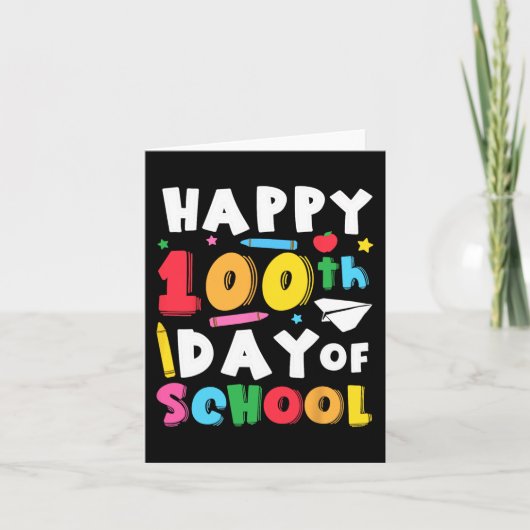 Carte Joyeux 100ème Jour De L'École Enseignant Enfants 1 (Devant)