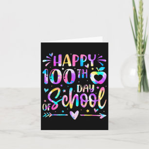 Carte Joyeux 100ème Jour De L'École Tie Dye Arc En Ciel