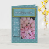 Carte Joyeux 100th anniversaire - avec des roses ! (Fleur jaune)