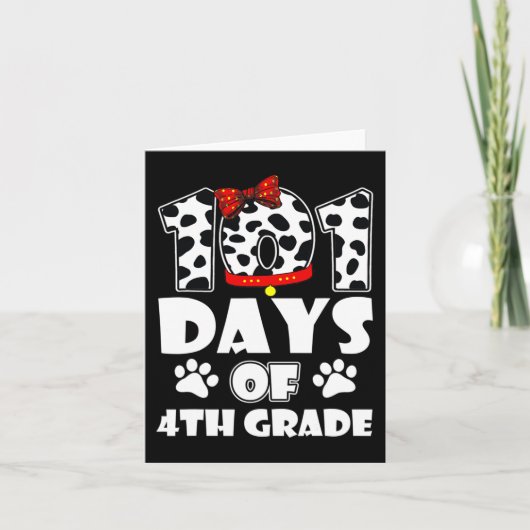 Carte Joyeux 101 Jours École 4e année Chien 100 Jours Sm (Devant)