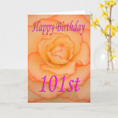 Carte Joyeux 101e anniversaire Flower (Fleur jaune)