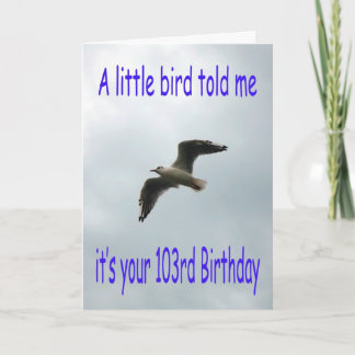Carte Joyeux 103e anniversaire Volant oiseau de mouette